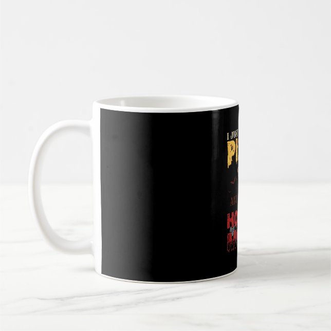 Caneca De Café Filmes de Terror de Pizza Halloween Caveira Morceg (Esquerda)