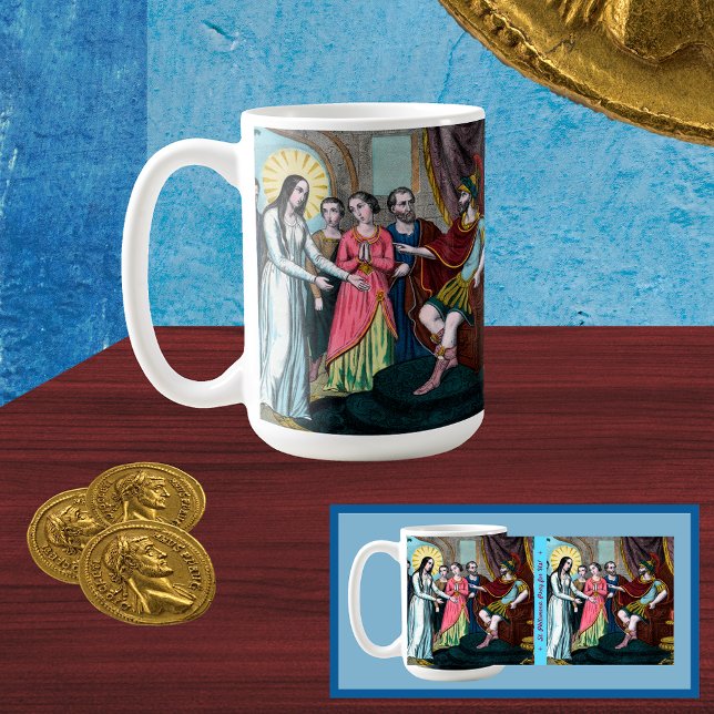 Caneca De Café Filomena é julgada antes do Imperador Diocletiano (Criador carregado)