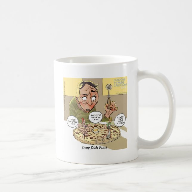 Caneca De Café Filosofia Engraçada da Pizza de Dish Profundo (Direita)