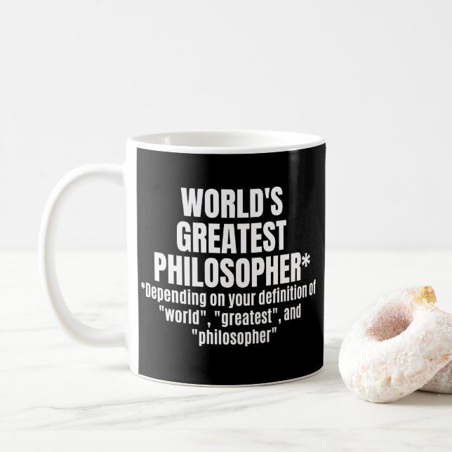 Caneca De Café Filosofia Engraçada do Maior Filósofo do Mundo (Com Donut)
