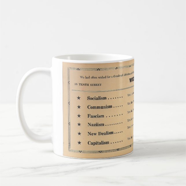 Caneca De Café Filosofia política c.1934 Whit's Cafe (Esquerda)