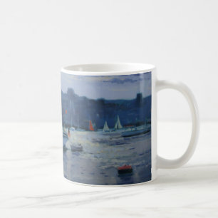 Caneca De Café Fim da tarde amarrado dos iate
