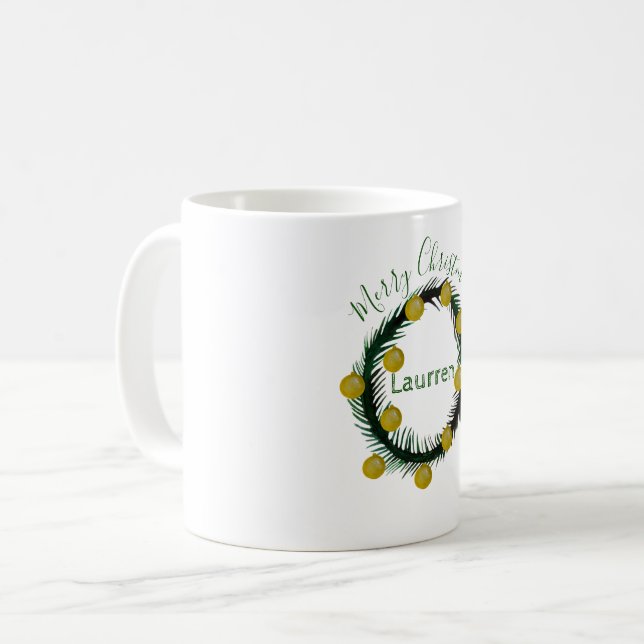 Caneca De Café Fim de Natal Nome Personalizado Mug (Frente Esquerda)