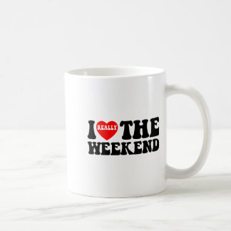 Caneca De Café Fim de Semana do Coração que Eu Amo Presentes Engr