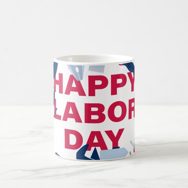 Caneca De Café Fim de semana feliz do dia do trabalho (Centro)