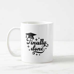 Caneca De Café Finalmente Concluído Graduação Script Estrela Desi