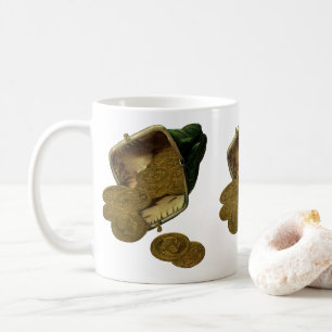 Caneca De Café Finanças Empresariais Antigas, Moeda de Ouro na Bo