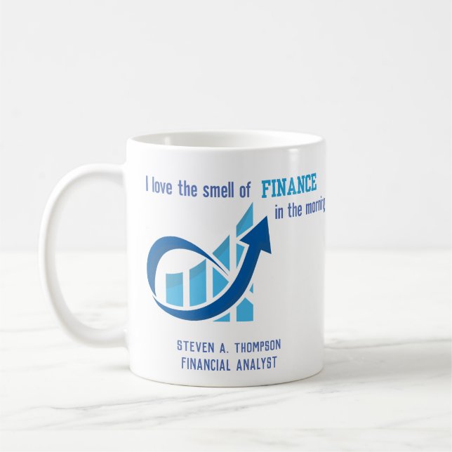 Caneca De Café Finanças Engraçadas Personalizadas  (Esquerda)