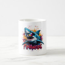 Finance Shark Mug - engraçada Design de desenho an