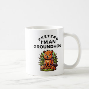 Caneca De Café Fingir que sou um esquilo engraçado traje preguiço