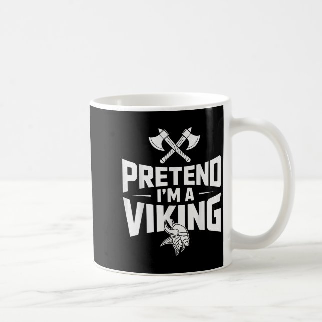 Caneca De Café Fingir que sou uma fantasia de Halloween viking (Direita)