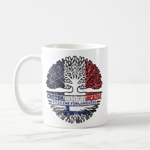 Caneca De Café Finlândia Finlândia França França Árvore Bandeira