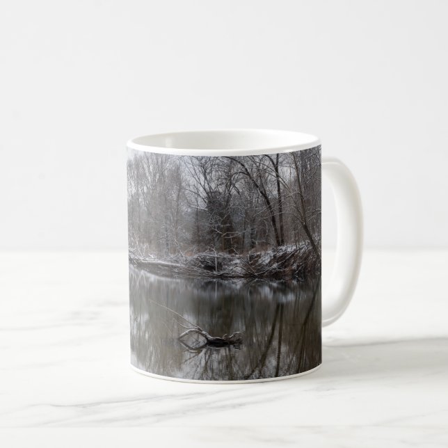 Caneca De Café Finley Winter Reflete Café Mug (Frente Esquerda)