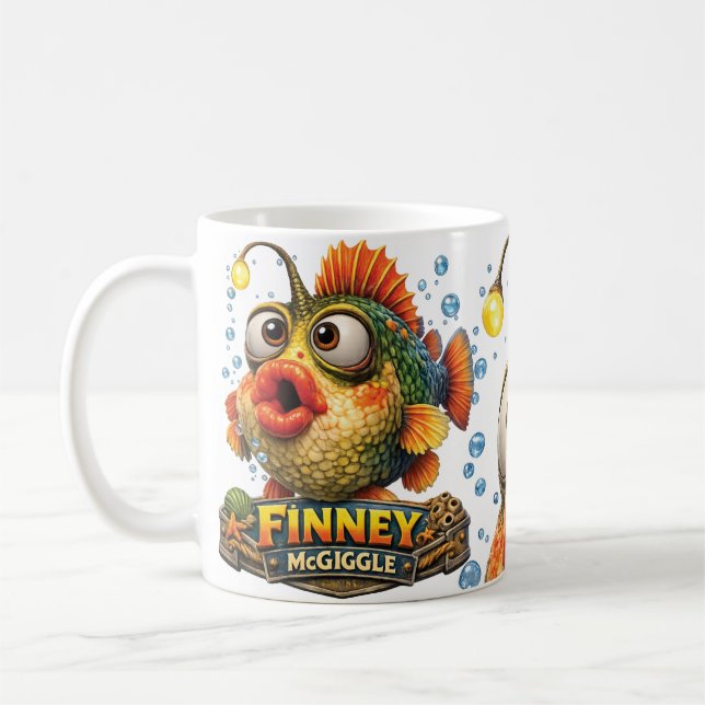 Caneca De Café Finney McGiggle Funny Corky Fish (Esquerda)