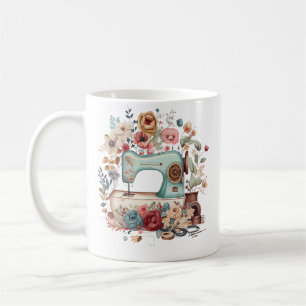 Caneca De Café Fio de Crochê Vintage Gráfico Costureira Costura T