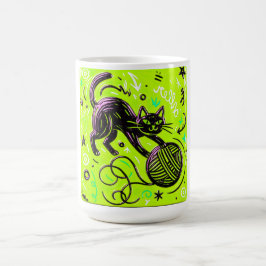 Caneca De Café Fio de Gato Verde Lima