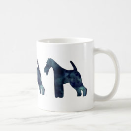 Caneca De Café Fio Fox Terrier Black Watercolor Silhouket