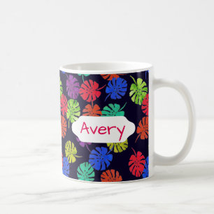 Caneca De Café Fios brilhantes sobre design personalizado azul ma