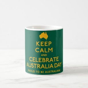 Caneca De Café Fique calmo e Celebre o Dia da Austrália!