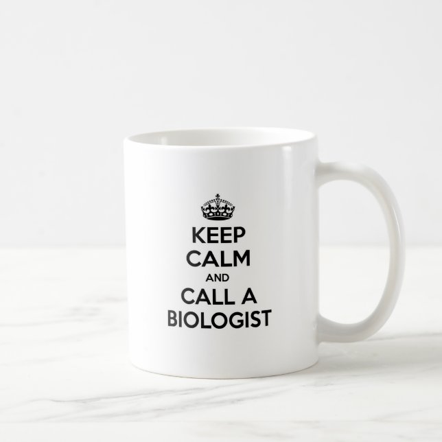 Caneca De Café Fique calmo e chame um biólogo (Direita)