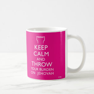 Caneca De Café Fique calmo e jogue seu fardo em Jeová