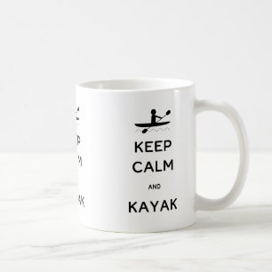 Caneca De Café Fique calmo e Kayak
