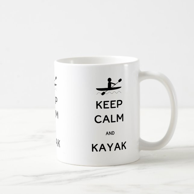 Caneca De Café Fique calmo e Kayak (Direita)