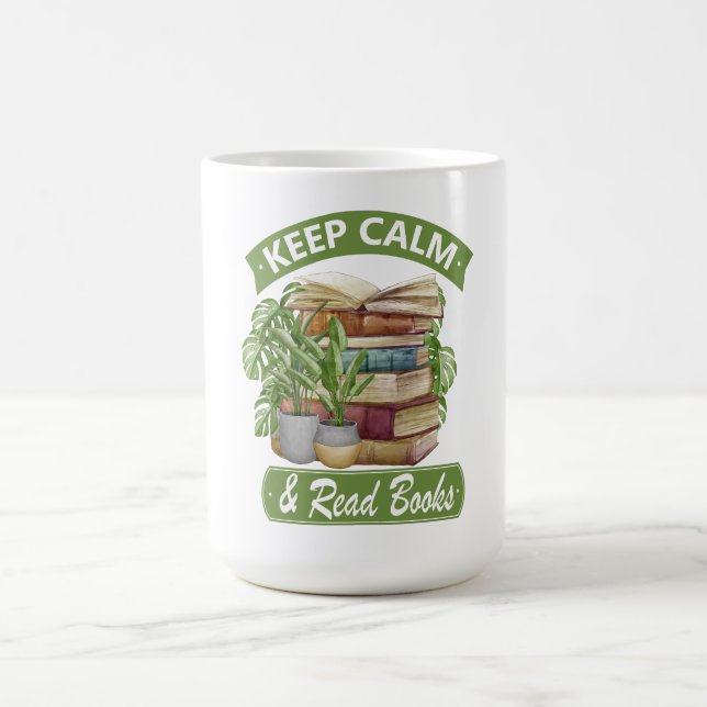 Caneca De Café Fique calmo e leia um livro (Centro)