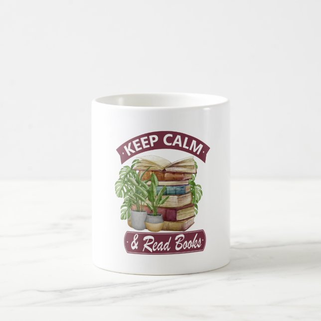 Caneca De Café Fique calmo e leia um livro (Centro)