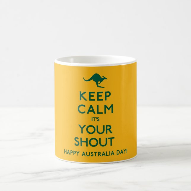 Caneca De Café Fique calmo É seu grito australiano (Centro)