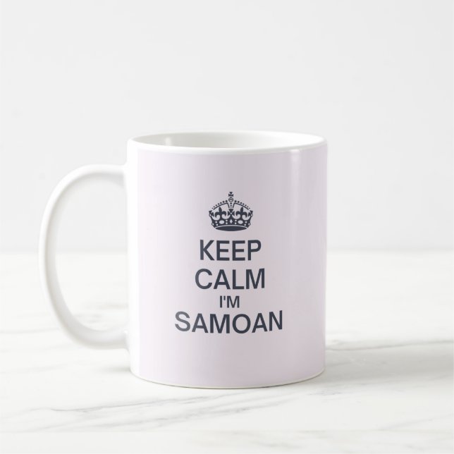 Caneca De Café Fique calmo Eu sou Samoano (Esquerda)