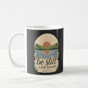 Caneca De Café Fique Calmo & Saiba Salmo 46:10 Natureza Cristã Fé