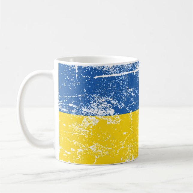 Caneca De Café Fique com a Ucrânia, invadida pela Rússia 2022 (Esquerda)