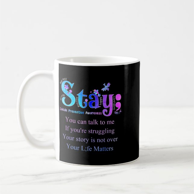 Caneca De Café Fique Conscientização Prevenção Conscientização (Esquerda)