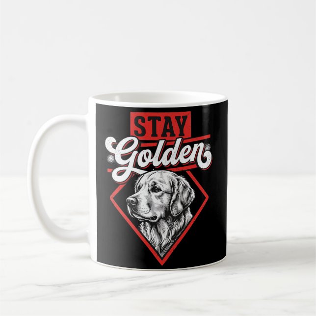 Caneca De Café Fique Dourado Cão Retriever Dourado (Esquerda)