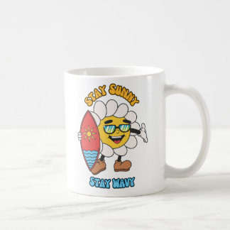Caneca De Café Fique Ensolarado, Fique Ondulado