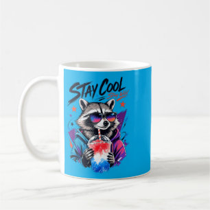 Caneca De Café Fique Legal Fique Selvagem Guaxinim Slushie Arte U
