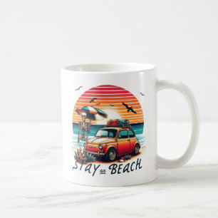 Caneca De Café Fique na praia - Retro Vibes - Esqueleto