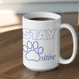 Caneca De Café Fique Pawsitivo em Azul
