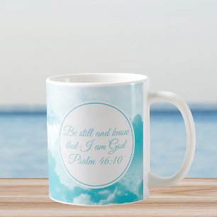 Caneca De Café Fique quieto e saiba que sou Deus Bíblia Verso