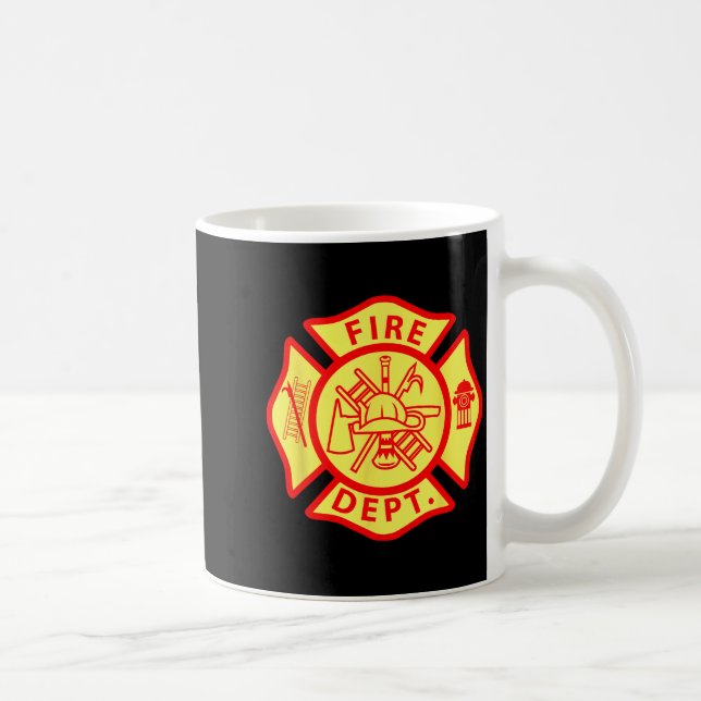 Caneca De Café Fire Department Logo Uniform Fireman Symbol Firefi (Direita)