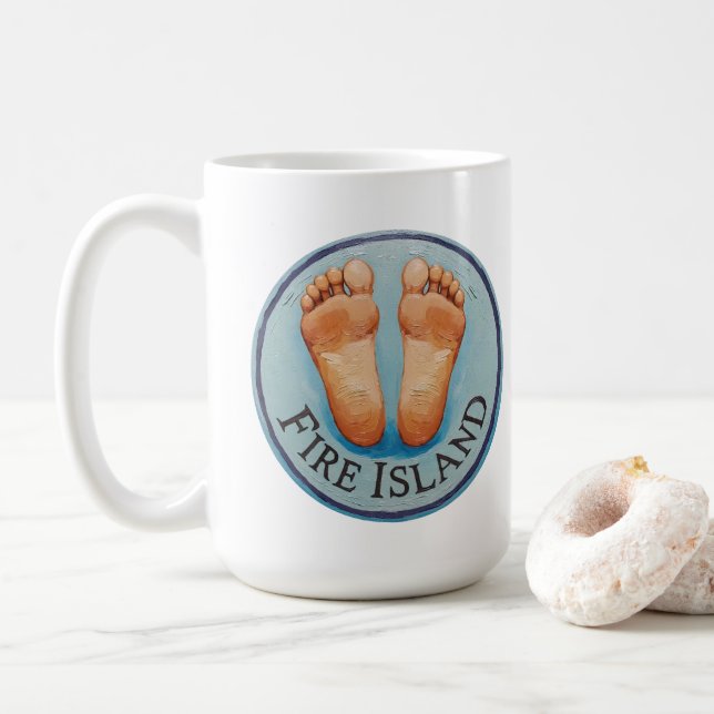 Caneca De Café Fire Island barefoot & fancy free! Funny host gift (Com Donut)