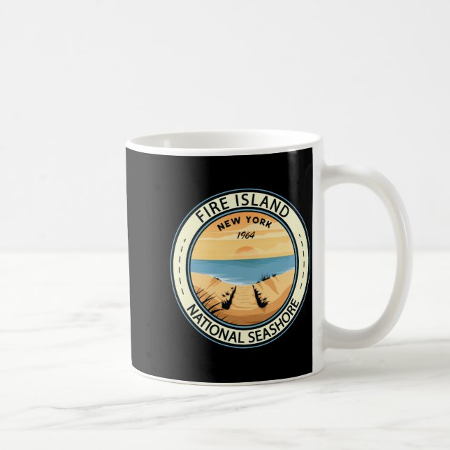 Caneca De Café Fire Island National Seashore New York Badge _2  (Direita)