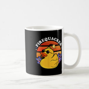 Caneca De Café Firecracker Duck 4 de julho Dia Patriótico Usa Fla