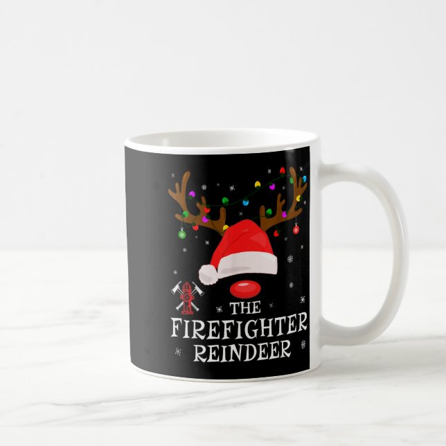 Caneca De Café Firefighter Reindeer Family Matching Christmas Pjs (Direita)