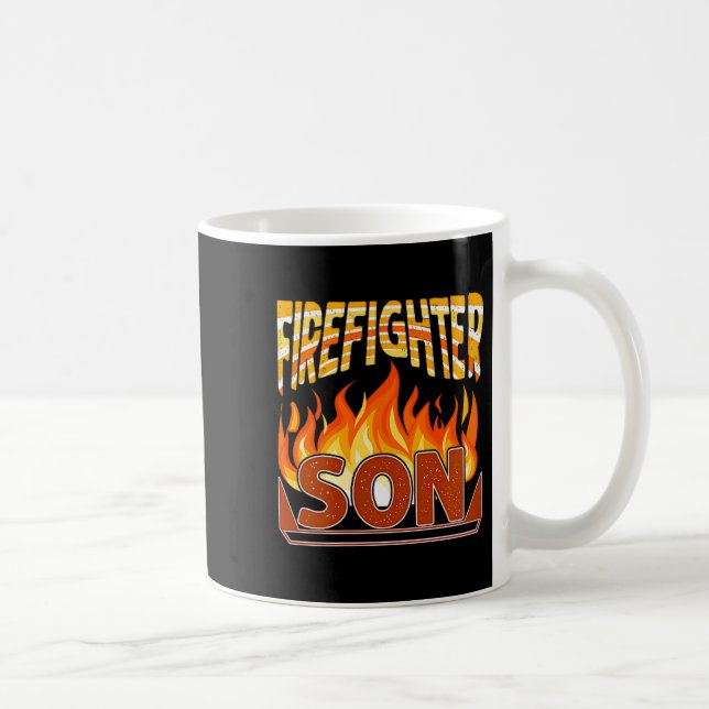 Caneca De Café Firefighter Son Fireman Gift Proud Firefighter Quo (Direita)