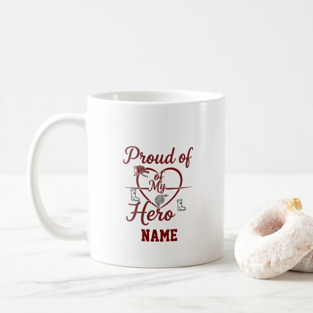 Caneca De Café Firefighter Wife Custom Name Mug (Com Donut)