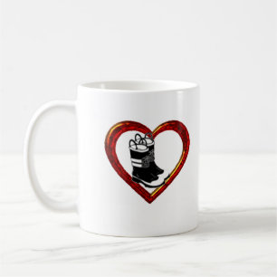 Caneca De Café Firefighters_Wife, coração, botas, casou-se a,