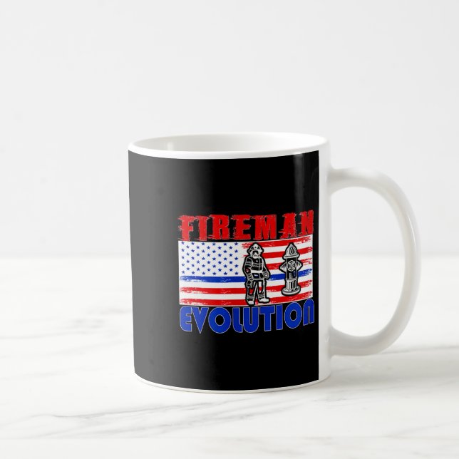 Caneca De Café Fireman Evolution Fireman Gift Proud Firefighter Q (Direita)