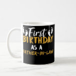 Caneca De Café First Birthday As A Father In Law Celebrate Party<br><div class="desc">First Birthday As A Father In Law Celebrate Party Promoted Gift. Perfect gift for your dad,  mom,  papa,  men,  women,  friend and family members on Thanksgiving Day,  Christmas Day,  Mothers Day,  Fathers Day,  4th of July,  1776 Independent day,  Veterans Day,  Halloween Day,  Patrick's Day</div>